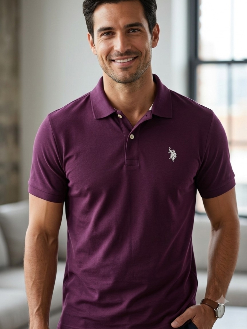U.S Polo Men's Polo Shirt - Plum